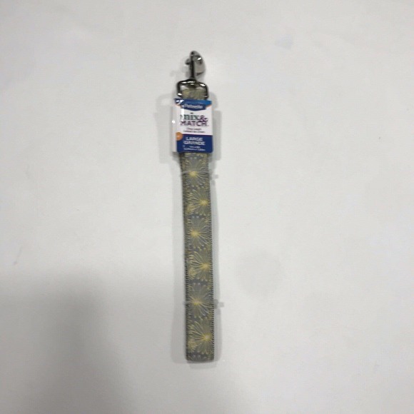 Petmate Dog Leash 6' Nylon For Large Dogs Silver With Yellow Flowers0 - Picture 3 of 4